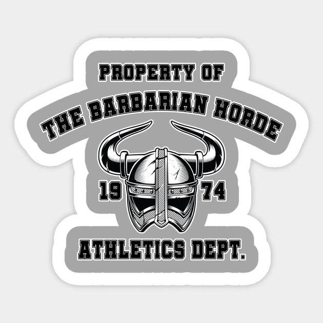 Barbarian Athletics Dept. Sticker by NerdWordApparel